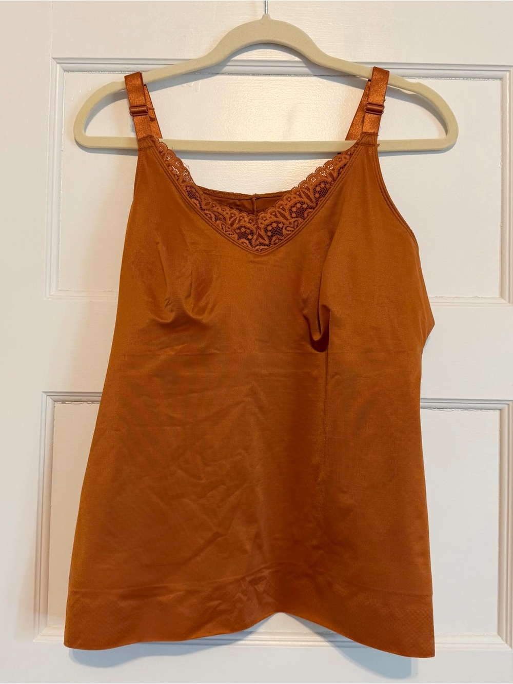 Ruby Ribbon 1810 Shaping Cami Tank Size 44 Rust Built In Bra Lace Adjustable